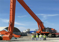 Orange Long Reach Backhoe Arm , Mini Excavator Extendable Arm 32 Meters