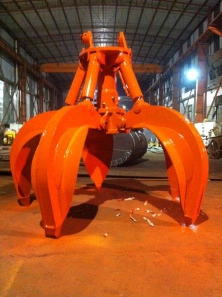 Swivel Orange Peel Grapple , Digger Hydraulic Rotating Grab Robust Structure