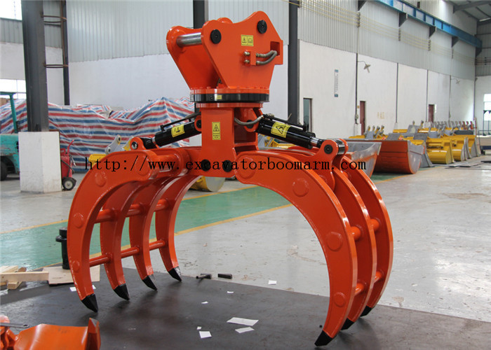 Oem Hydraulic Rotating Grapple / Backhoe Grapple Attachments For Wood
