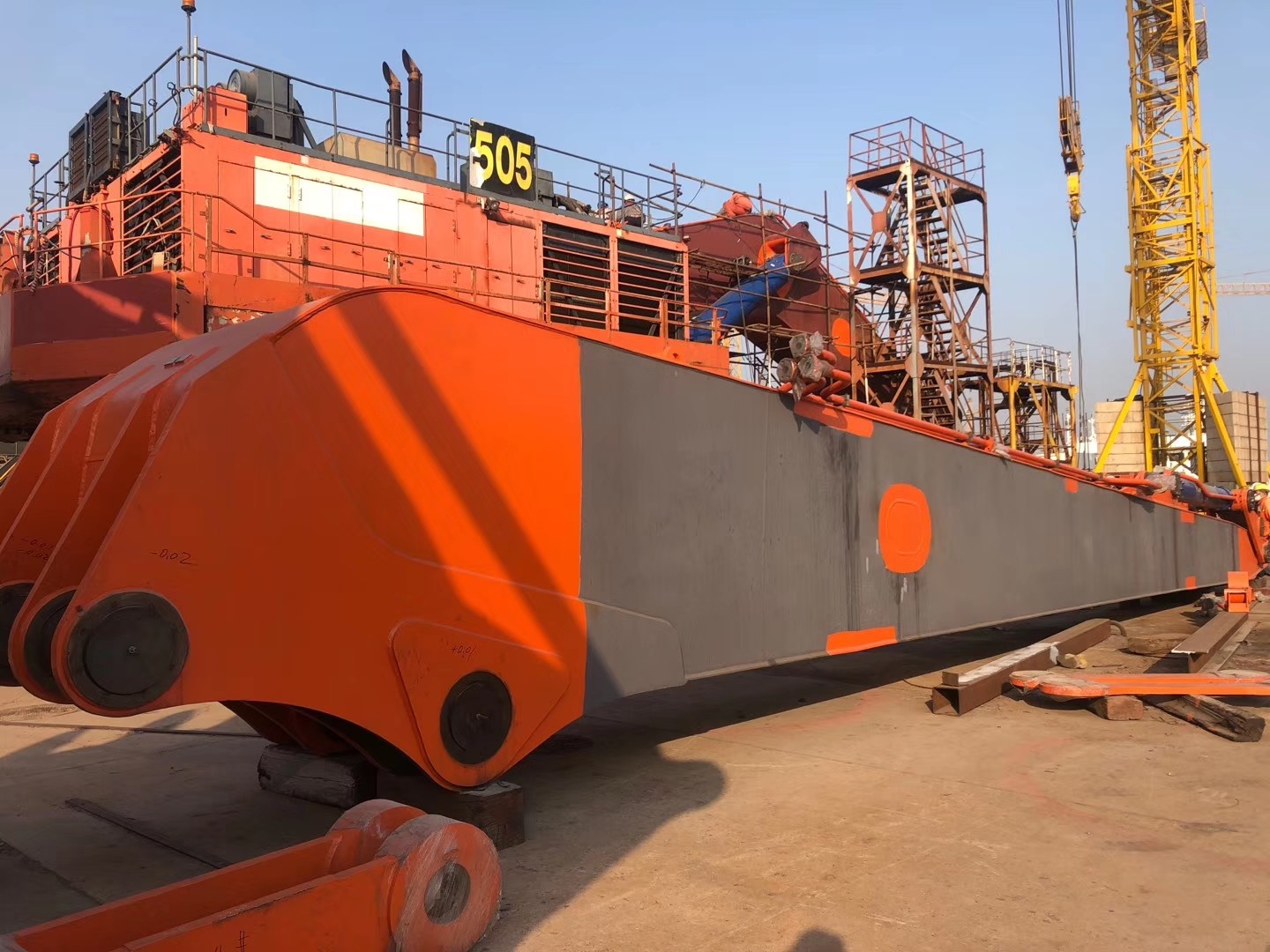 EX3600 EX1200 Excavator Long Reach Boom Stick 30m Max Digging For Dredging