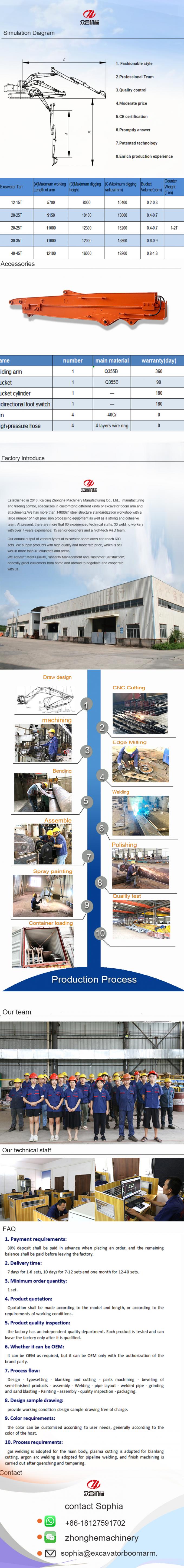 KOMATSU KOBELCO Sliding Excavator Arm Multipurpose Orange Color