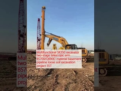 Multifunctional SK350 excavator two-stage telescopic arm BS700/Q690D material basement pipeline loose soil excavation project 35T