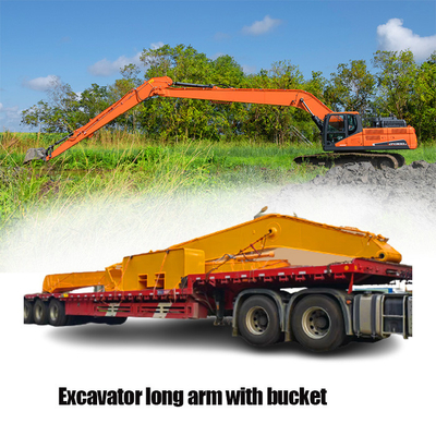 Yellow Steel Excavator Boom Arm , CE Certified Long Excavator Arm