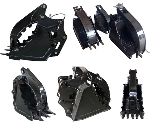 Mechanical Excavator Hydraulic Thumb , Graptor Bucket For PC200 CAT320 ZX200