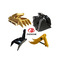 Antiwear Excavator Bucket Thumb Yellow Black Tooth Replaceable For CAT312 PC60