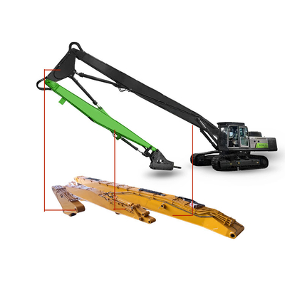 Manufacturer 19 - 22m High Reach Demolition Boom Extension Arm For 30 - 38 Ton Excavator