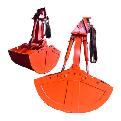 Hydraulic Excavator Clamshell Bucket , Double Cylinders Clamshell Bucket For Excavator