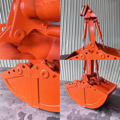 Hydraulic Excavator Clamshell Bucket , Double Cylinders Clamshell Bucket For Excavator