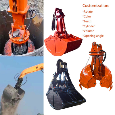 Heavy Duty Excavator Clam Bucket , Clamshell Grab Bucket For Cat320 Pc200