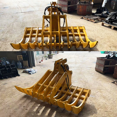 Durable Forestry Rake For Excavator , Q355B Excavator Rake Bucket For Hitachi Zx200 Zx300