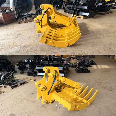 Durable Forestry Rake For Excavator , Q355B Excavator Rake Bucket For Hitachi Zx200 Zx300