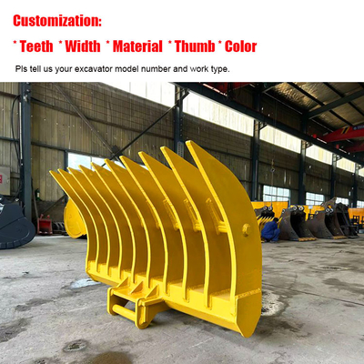 Heavy Duty Excavator Riddle Rake Bucket , Lawn Stone Rake For Komatsu Pc200 Pc300