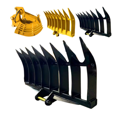 Mini Excavator Root Rake Bucket , Kobuta Mini Excavator Brush Rake