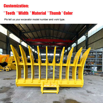 Q355B Scraper Excavator Rake Bucket , NM400 Brush Rake For Excavator PC360 ZX300 330