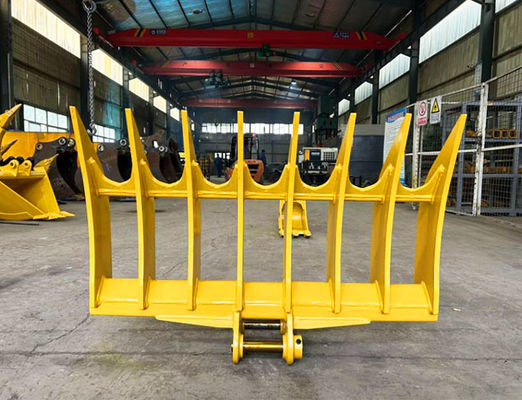 Q355B Scraper Excavator Rake Bucket , NM400 Brush Rake For Excavator PC360 ZX300 330