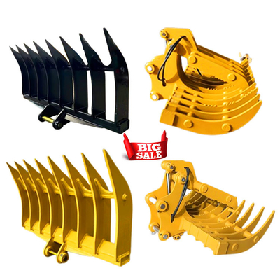 High Quality Root Rake For Hitachi Ex60 Excavator , Oem Mini Digger Rake Bucket