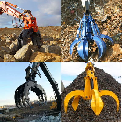 5 Finger Hydraulic Rock Grab for 20-24 Ton Excavators, 1 CBM, 1200 KGS