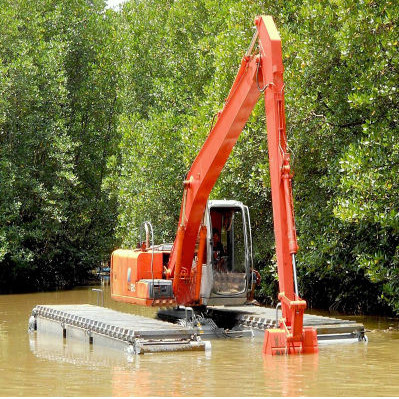 Yellow Long Reach Boom 14 Meter for River Cleaning Excavator