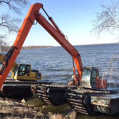 Mud Cleaning Amphibious Long Reach Boom , Dredging Excavator Long Boom