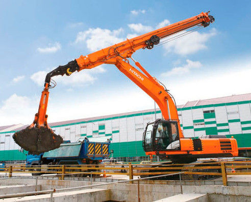 Three Section Telescopic Boom Concrete Pump Excavator Long Reach Boom For  Hitachi Kobelco