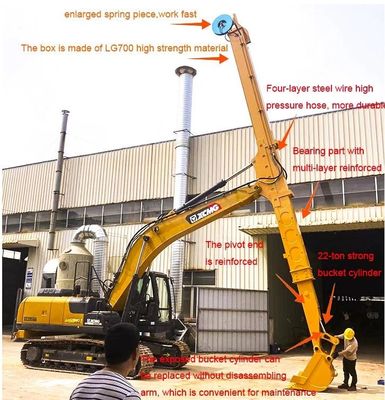 Durable 20T Excavator 14M Telescopic Boom Telescopic Arm For ZX200  HITACHI 