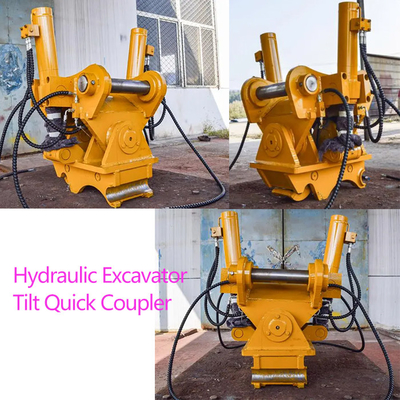 Yellow Mini Excavator Quick Coupler , Digger Bucket Quick Release With Pin