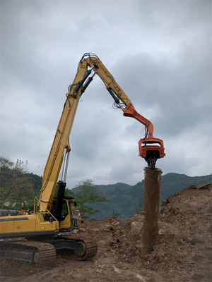 Coastal Vibro Hammer 18M Sheet Pile Driving Boom For Excavator