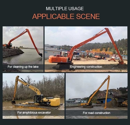 Custom Long Reach Excavator Reach, OEM ODM 8-30 Meters Extended Boom Arm for CAT Hitachi 6-120 ton Excavator Long Arms