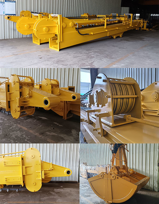 High-effective excavator telescopic boom long reach boom excavator for digging deeper telescopic boom excavator clamshel