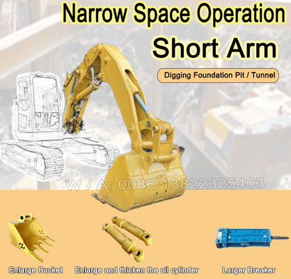 Cat Hitachi Komatsu Excavator Tunnel Boom excavator shorten arm excavator shorten boom arm excavator boom and arm digger boom arm short reach boom