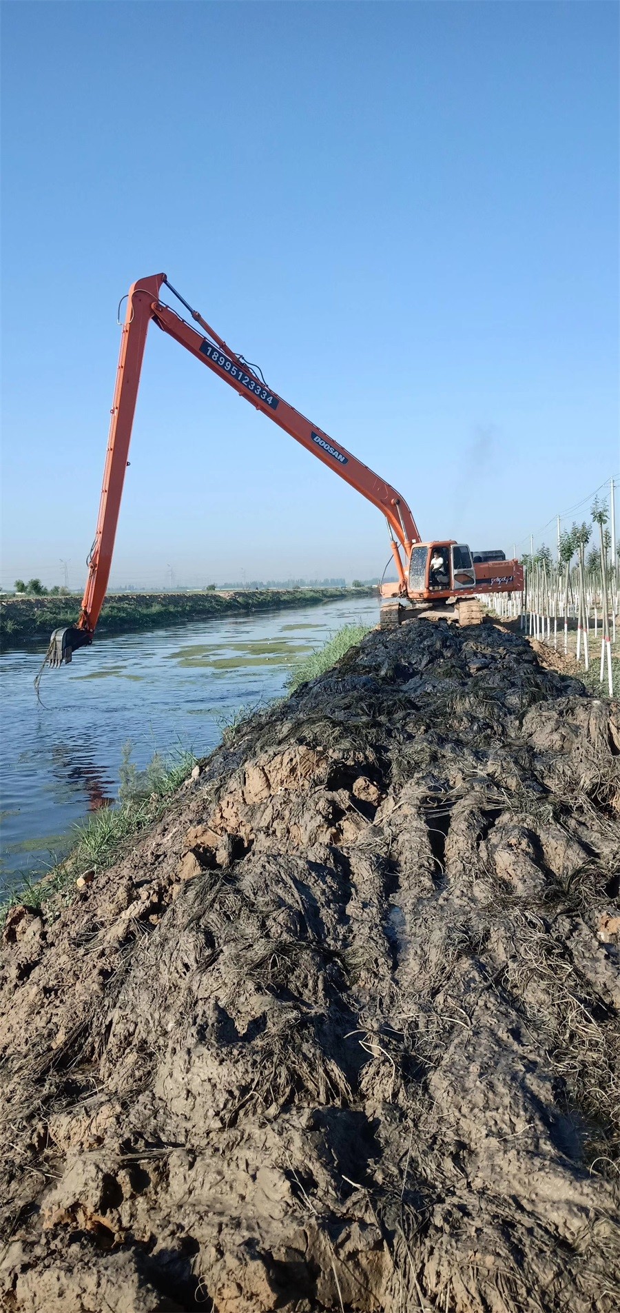 Practical Excavator Boom Arm , Doosan DX340 DX330 Excavator Long Reach Arm