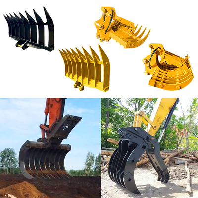 Q355B Nm400 Excavator Rake Bucket , Antiwear Digger Rake Bucket