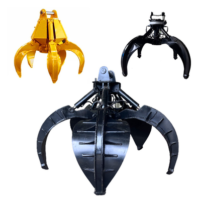 30-40 Ton Excavator Orange Peel Grapple , Manual Rock Grab For Excavator