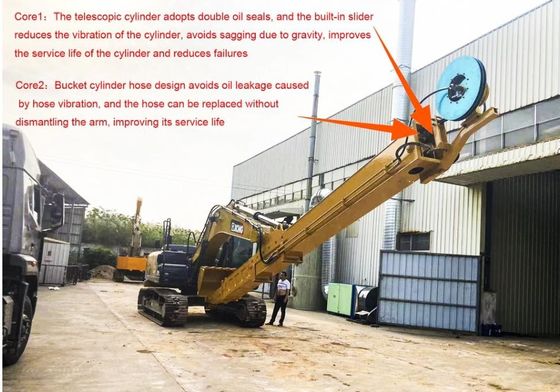 Durable 20T Excavator 14M Telescopic Boom Telescopic Arm For ZX200  HITACHI 